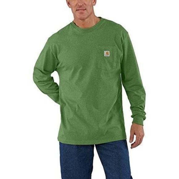 Carhartt Men's Sz 2XL Arborvitae Heather Green Loose Fit L/S Pocket T-Shirt - Picture 6 of 6